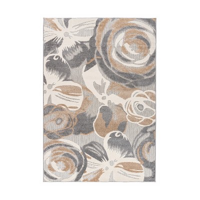 Ravenna Modern Floral Flat Woven 7'10"x10' Gray Synthetic Area Rug
