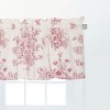 C&F Home Nelly Red Toile Cotton Valance Window Treatment Set Of 2 - 3 of 4