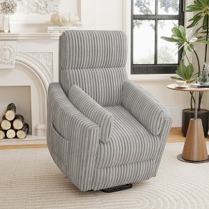 37'' Power Lift Recliner Chair, Round Plush Faux Fur Footrest,Sturdy for Living Room&Bedroom - 1 of 4