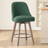 Bekrvio 26" Counter Height Swivel Bar Stools Set of 1/2/3/4–Mid-Century Barstools with Backs, Linen Upholstered & Wood Legs, for Kitchen Island - 3 of 4