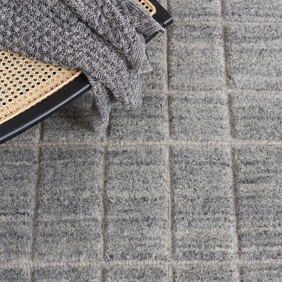 Hand-Knotted Nomadic Charcoal Wool 4' x 6' Area Rug