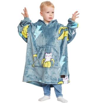 Catalonia Wearable Blanket Hoodie for Kids, Fleece Snuggy Sweatshirt Pullover, 4-12 Years Kids, Gift for Boys Girls, Children's Day Gift Ideas