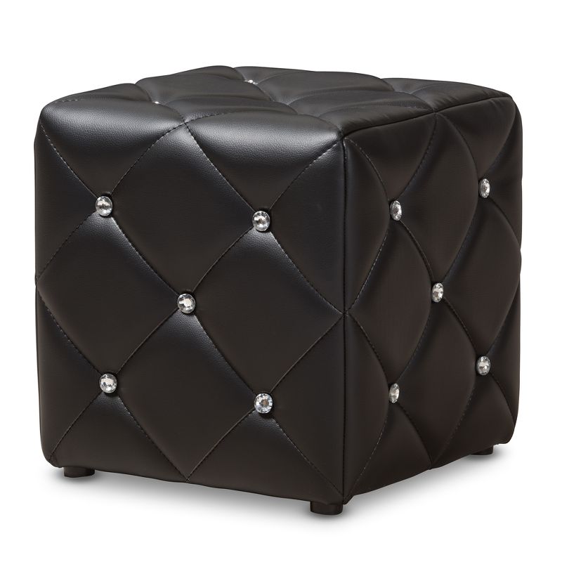 Stacey Modern and Contemporary Faux Leather Upholstered Ottoman - Baxton Studio, 1 of 7