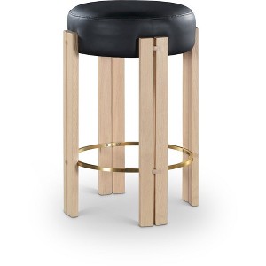 Meridian Furniture,Harrison Black Vegan Leather Counter Stool - 1 of 4
