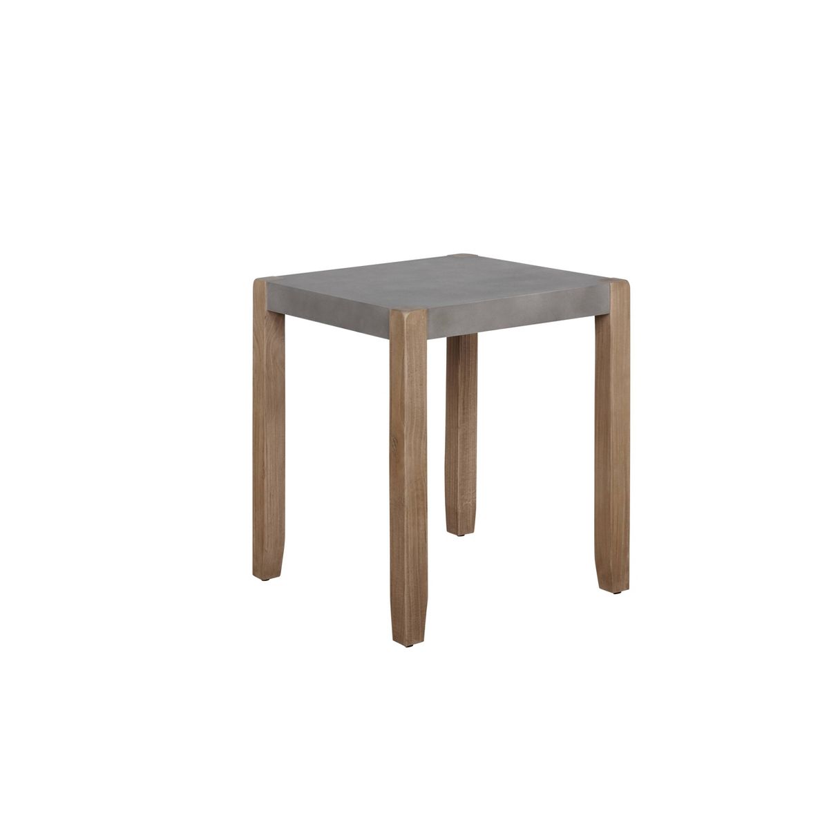 21" Davenport Faux Concrete and Wood End Table Light Amber - Alaterre Furniture