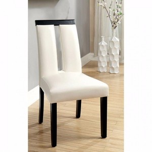 Royal Hampton Contemporary Side Chair Withwhite Cal. Foam, Black Finish, Set of 2 - 1 of 3
