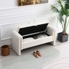 NicBex Modern 52.3" Storage Bench Wood Accent Stools with Armrests for Bedroom and Entryway - 3 of 4