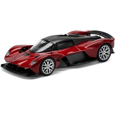 Aston Martin Valkyrie Supernova Red Metallic with Carbon 1/64 Diecast Model Car by Pop Race