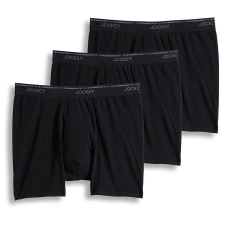 Jockey Men MaxStretch 6 Boxer Brief - 3 Pack S Black