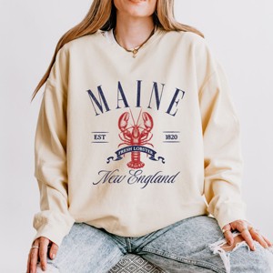 Simply Sage Market Maine New England Lightweight Garment Dyed Sweatshirt - 2XL - Ivory - 1 of 4