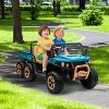 2 Seater Ride on Car,24V Kids Ride-on Dump Truck UTV w/Parent Remote,2 Seaters Electric Car w/Electric Dump Bed & Shovel,6-Wheels, Music - 2 of 4