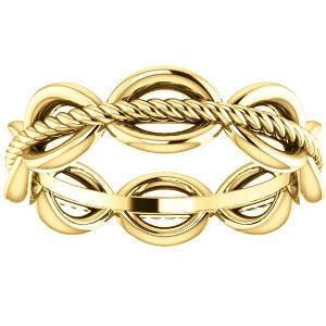 Pompeii3 14k Yellow Gold Womens Rope Design 5mm Wedding Band Stackable Ring - 1 of 4