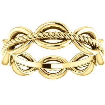 Pompeii3 14k Yellow Gold Womens Rope Design 5mm Wedding Band Stackable Ring