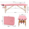 YOUNIKE 27.6 Inches Width Massage Table Wood Lash Bed Portable Massage Bed Beauty Tattoo Table Adjustable Spa Bed for Eyelash Tech Esthetician - 2 of 4