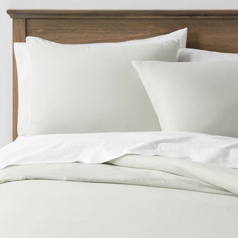Washed Cotton Sateen Duvet Cover and Sham Set - Threshold™, 1 of 8