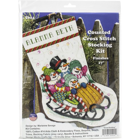 Design Works Penguin Party Counted Cross Stitch Stocking Kit