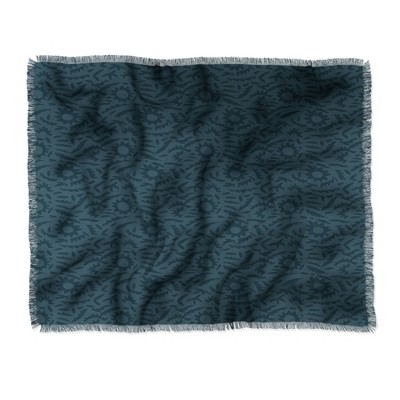 Holli Zollinger Jules Blue Woven Throw Blanket - Deny Designs