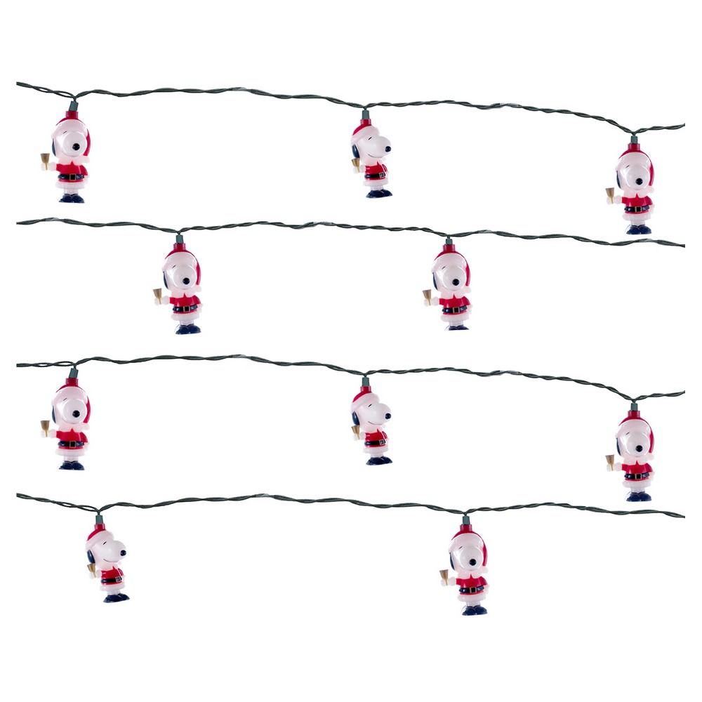UPC 086131302480 product image for Peanuts Snoopy 10ct Santa Christmas String Lights | upcitemdb.com