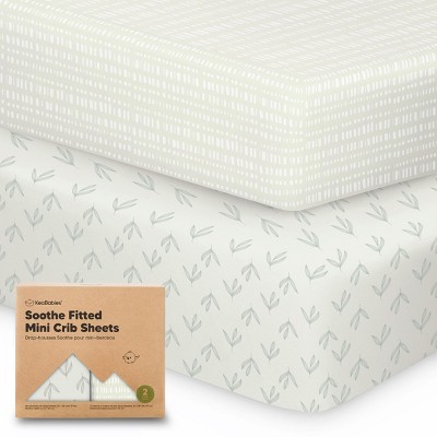 KeaBabies Mini Crib Sheets for Baby Girls, Boys, 2-Pack Soothe Pack and Play Sheets Fitted, Organic Pack N Play Mattress Sheet