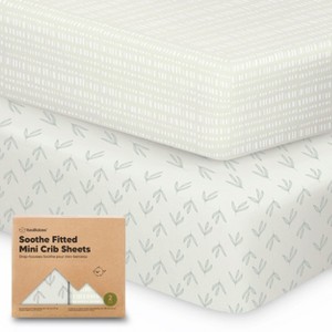 KeaBabies Mini Crib Sheets for Baby Girls, Boys, 2-Pack Soothe Pack and Play Sheets Fitted, Organic Pack N Play Mattress Sheet - 1 of 4
