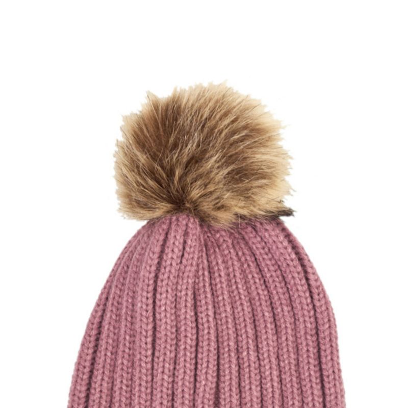 Willow & Ruby Women's Knitted Pom Beanie - Ladies Winter Hat, 3 of 4