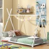 1pc Twin House Bed Frame, White Sturdy Metal Low Profile Platform with Safety Rails, No Box Spring Needed - Baofuwish - 2 of 4