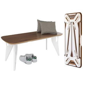 Hoek Bench, 42" x 18", Tool-Free One-Click Assembly, Minimalist & Sustainable Dining Seating, Modern Space Saving, Foldable & Portable - 1 of 4