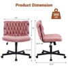 Modern Armless Criss Cross Office Desk Chair, 300 lbs Weight Capacity, Swivel, Cross Leg Base, Faux Fur Seat, Adult, Hard Floor - 3 of 4