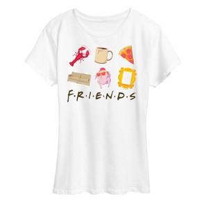 Women's - Friends - Lobster Coffee Pizza Couch Turkey Mirror Icon Grid Short Sleeve Graphic T-Shirt - 1 of 4