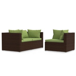 vidaXL Garden Lounge Set Brown, Green - 1 of 4