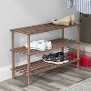 Home Basics Pine Shoe Shelf, Cherry - 4 of 4
