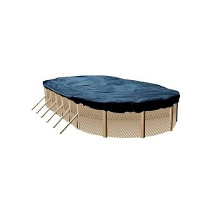 Swimline PCO81928 Outdoor Lightweight Tear Resistant Winter Protective Cover for 16 x 25 Foot Above-Ground Oval Swimming Pools, Blue - 1 of 4