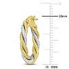 EVERLY JEWELRY | 10k 2-Tone Gold Twisted Hoop Earrings - 3 of 4
