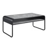42" Modern Coffee Table with Faux Concrete Top, Metal Frame, and Shelf Storage for Luxury Living Room - 3 of 4