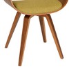 Summer Modern Chair - Green Fabric And Walnut Wood - Armen Living - image 3 of 4
