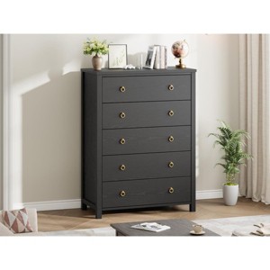 45" Tall 5-Drawer Dresser, Wooden Chest with Clothes Storage for Bedroom, Organizer Cabinet for Living Room & Hallway - 1 of 4
