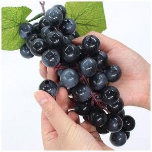 GAOMON Artificial Black Grapes - Lifelike Decorative Fruits for Party, Pub, Home, Garden, Wedding, and Photography Props - 1 of 4