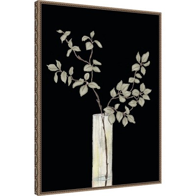 Beaded Bronze Framed Floral Still Life Canvas Art