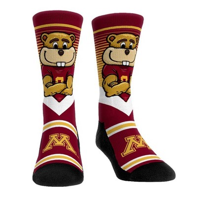 NCAA Minnesota Golden Gophers Adult Mascot Showdown Crew Socks - L/XL