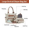 Racxily 8Pcs Baby Nappy Diaper Bags Set for Mom Dad Handbags Multifunctional Diaper Changing Bags with Bottle Bag,2 Burp Cloths&Hook - 2 of 4