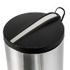 Honey-Can-Do 30L Round Step Trash Can with Bucket: Steel Pedal-Operated Lid, Medium Indoor Kitchen Bin, Silver - 2 of 4