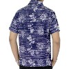 LA LEELA Men's Hawaiian Shirt Funny Beach Shirts Casual Button Down Short Sleeve Dress Shirts for Men S Fennel Swirls, Blue - 2 of 3