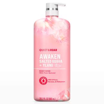 Quiet & Roar Awaken Body Wash with Essential Oils - Salted Guava/Ylang Scent - 20.2 fl oz