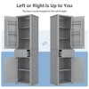 Tall Bathroom Storage Cabinet Freestanding Storage Cabinet with Two Different Size Doors and Adjustable Shelf Door - 2 of 4