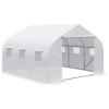 NicBex 12'x10'x7' Walk-in Tunnel Greenhouse with Roll-up Windows and Zippered Door, PE Cover for Growing Flowers, Herbs, Vegetables, Saplings, Beige - 2 of 4