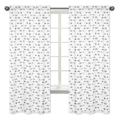 Black & White Arrow Curtain Panels - Sweet Jojo Designs