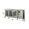 ORRD   Antique Gray Console Cabinet - 4 Door Storage with Ornamental Detail, Assembled TV Stand & Server - 4 of 4