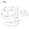 Gulches Modern Sleek Bathroom Vanity with Ceramic Sink, Solid Wood Frame, White, 24" - 4 of 4