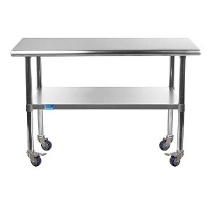 Stainless Steel Work Table 24" x 60" with Undershelf, [NSF Certified][Heavy Duty]Kitchen Prep Table for Home, Restaurant, Hotel, Silver - 1 of 4