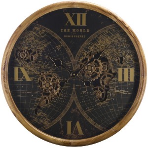 Clayton World Gear Wall Clock - Black/Beige - SEI - 1 of 4